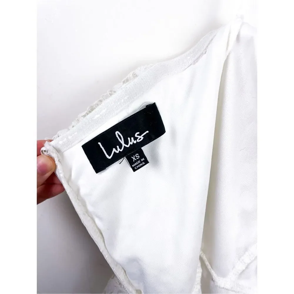 Lulu’s‎ Romantic Heart White Lace Off-the-Shoulder Maxi Dress